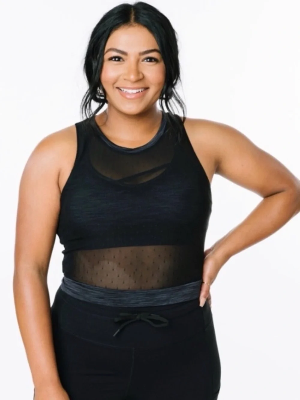 ZYIA Black Luxe Strappy Bra & Tank Set